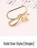 Korean Pearl and Diamond Star Ear Cuffs - U-Shaped Temperamental Stud Earrings