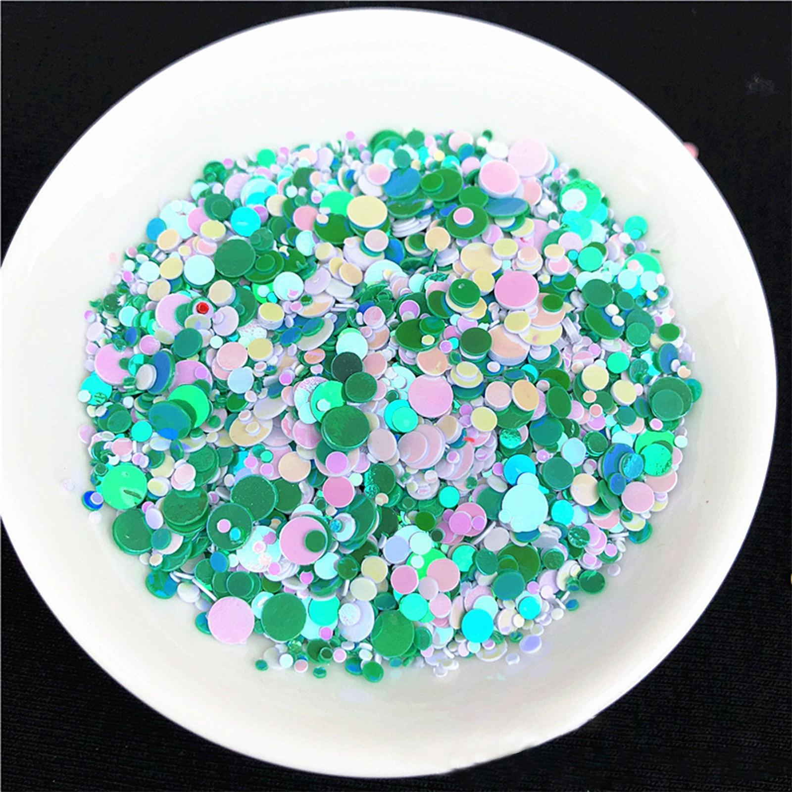 

20 г, многоразмерные 1 мм, 2 мм, 3 мм, 4 мм, плоские круглые блестки для ногтей, наклейки для красоты ногтей, женские маникюрные блестки One Size темно-зеленого