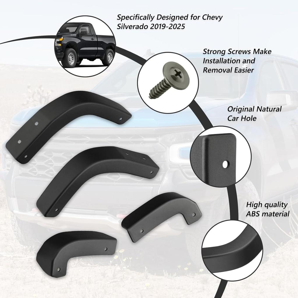 Mud Flap Delete Fit For Chevy Silverado -2026,Mud Guards Mudflaps Delete Compatible With Chevrolet Silverado 1500 Accessories -2026