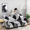 Geometric Milk Silk Screen Sofa Cover: All-Season, Non-Slip, Double Armrest Wrap