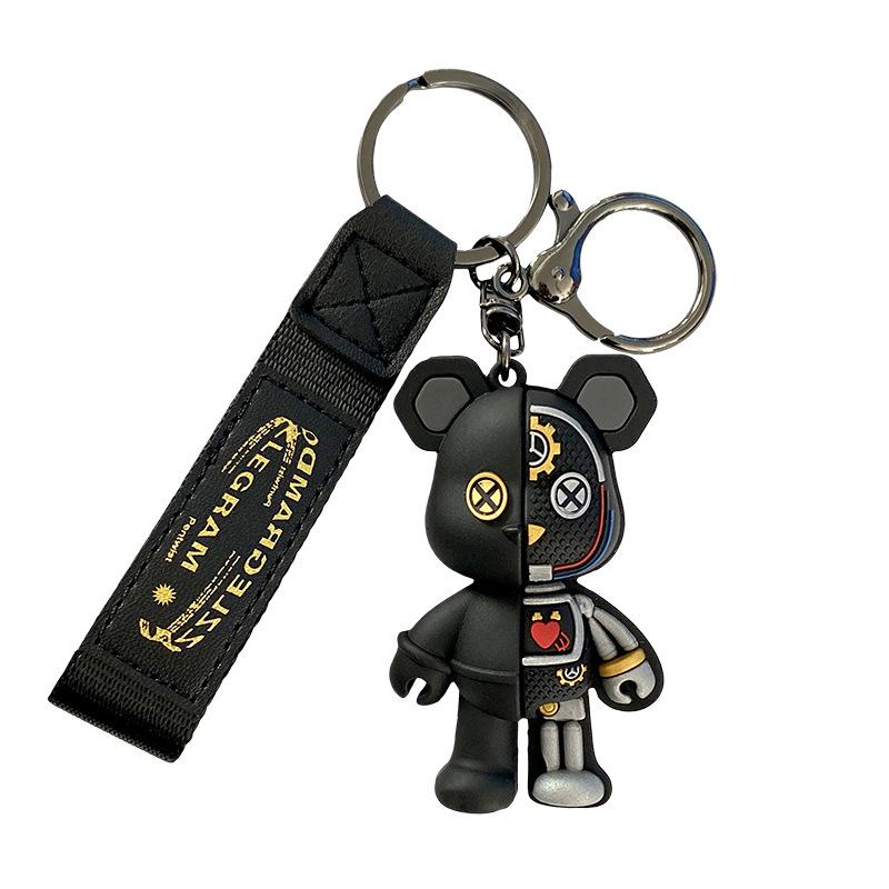 Mechanical Bear Keychain Personalized Men'S Car Key Chain Cartoon Three-Dimensional Doll Creative Fashion Bag Pendant