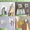 No-Drill Fashion Wall Hook Set Of 4, Simple Style, Suitable For Kitchen, Bathroom And Clothing Storage Easy-To-Install Wall Hooks Bathroom