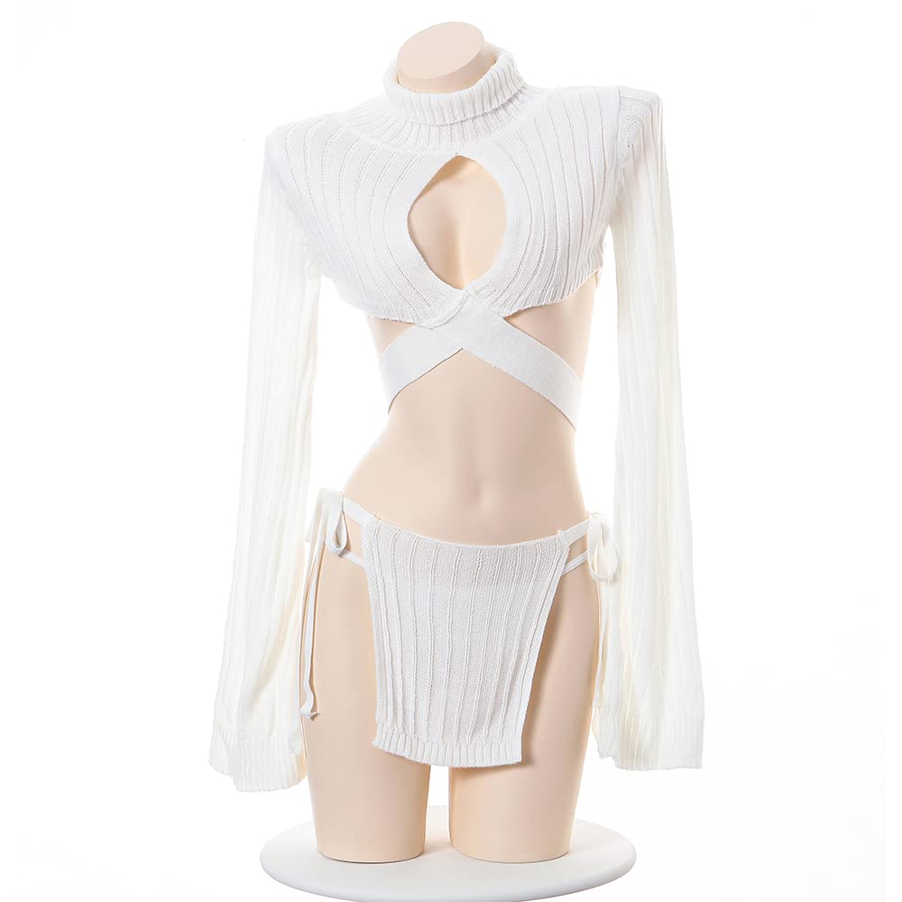 Sweater to Kill a Sexy Extremely Lolita Open High Fashion Maid One Dango Girl Cosplay Shiro [SHLYMP] Virgin, Sweater, Cosplay, Erotic, Naughty, Knit,