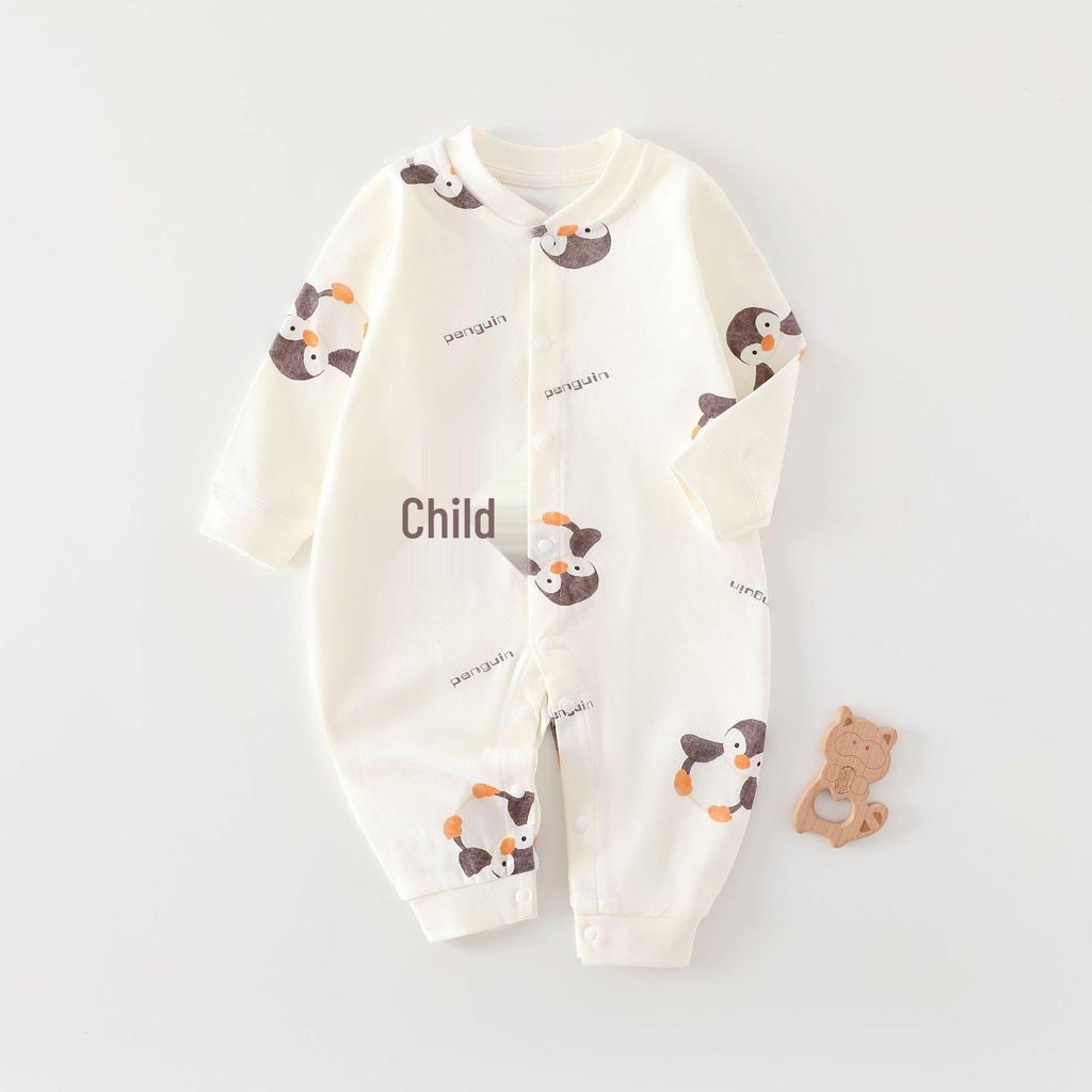 Pure Cotton Baby Romper: Spring/Autumn, Snap Crotch, Unisex, Class A
