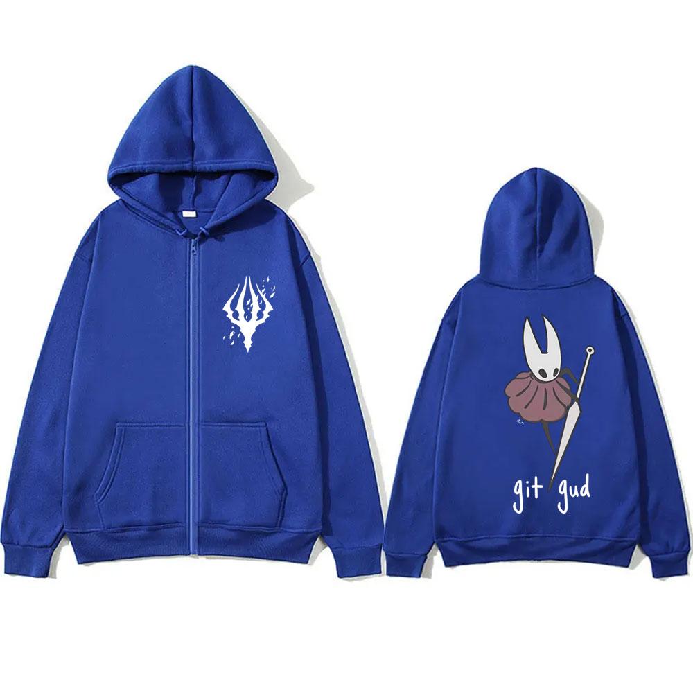 Game Hollow Knight Graphic Zipper Hoodie Men Women Unisex Fashion Casual Oversized Zip Up Jacket Coat Man Vintage Fleece Cotton Hoodies