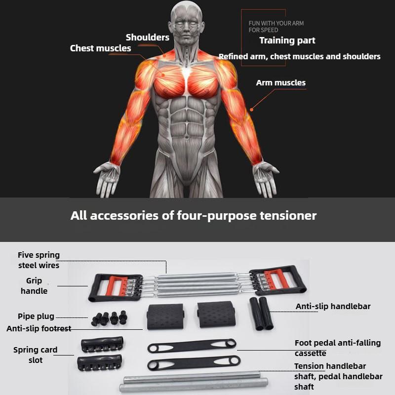 3 in 1 Federzugarm-Workout Brustexpander Multifunktionaler Fitness-Spannungsmuskeltrainer