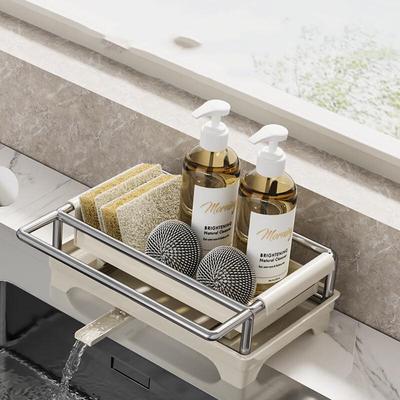 Fánshùn Crèmekleurig Roestvrij Staal Keuken Zink Organizer Rek