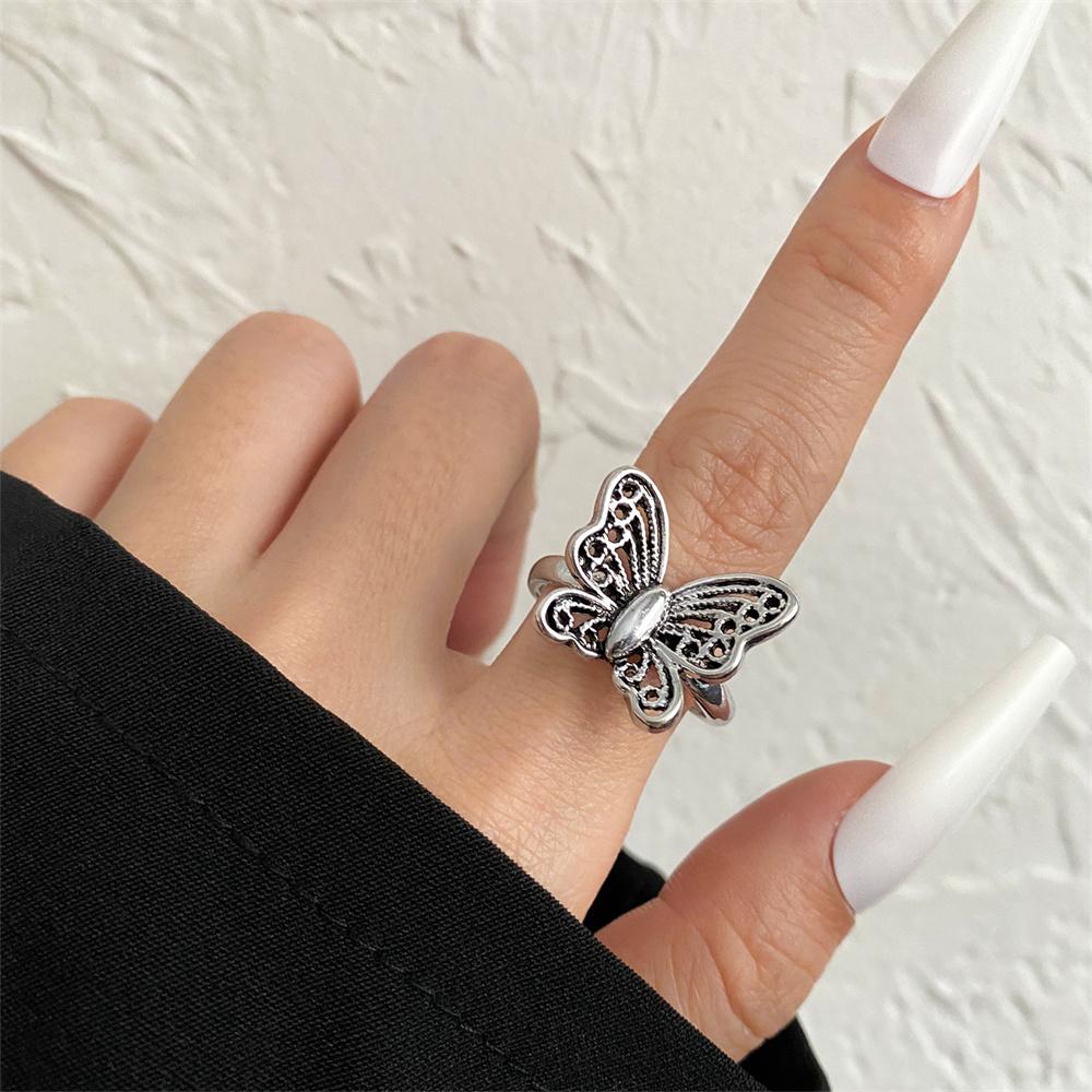 Charm Vintage Open Ring Men Women Snake Star Owl Butterfly Rings Silver Color Punk Gothic Trend Jewelry Unisex