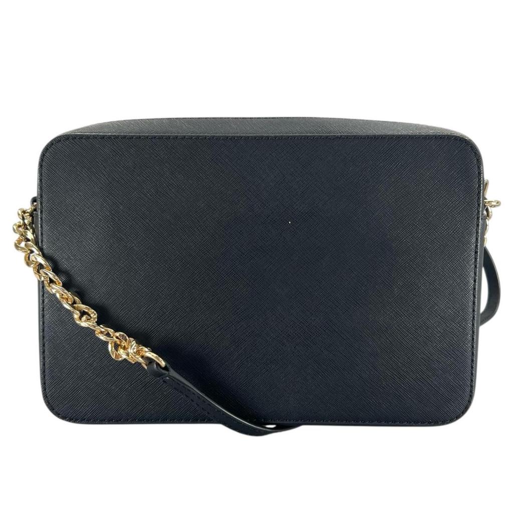 Michael Kors Safiano Shoulder Bag Leather Black Women PS-1808 Used