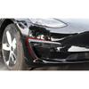 1 Pair ABS Black Carbon Fiber Car Front Light Eyebrow Wind Knife Fog Lamp Frame Trim for Tesla Model 3 2017 2018 2019 2020