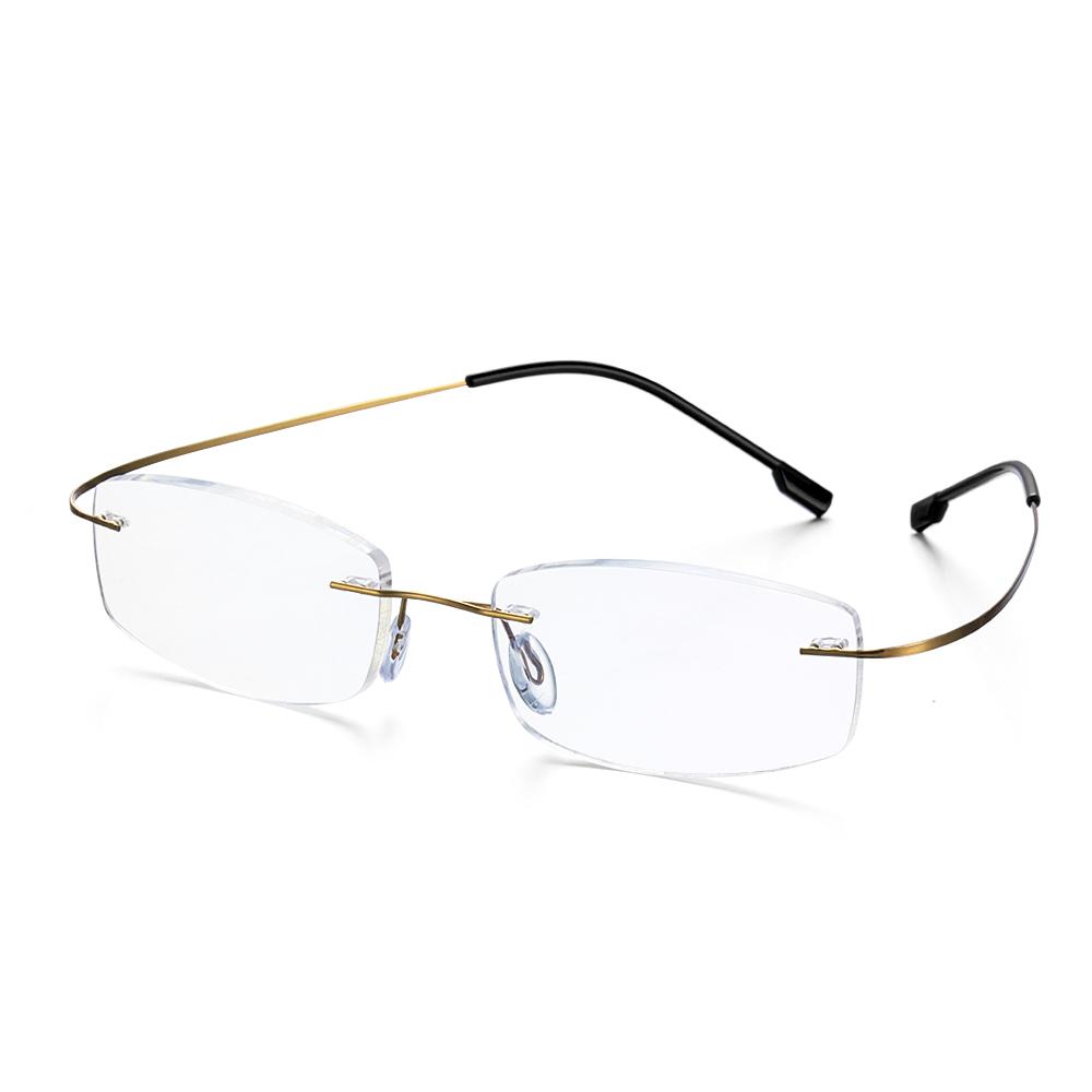 

Classic Ultralight Rimless Reading Glasses Men Women Memory Titanium Glasses Presbyopic Eyeglasses Prescription Glasses Strength 2.00