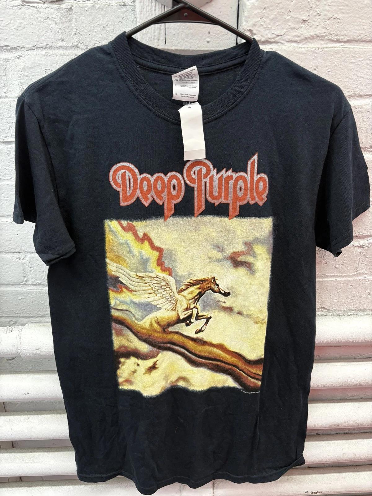 Deep Purple Shirt Mens Small Black Pegasus Graphic Band Tee Classic Rock 2010 4XL