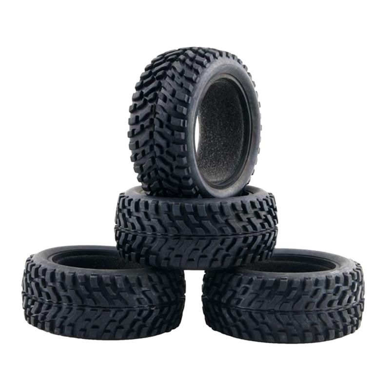 4PCS RC Racing Car 75mm Beadlock Rubber Wheel Tires & Rims Heavy Bearing Spare Part of MN90/99S Wltoys 1:12 R/C Model