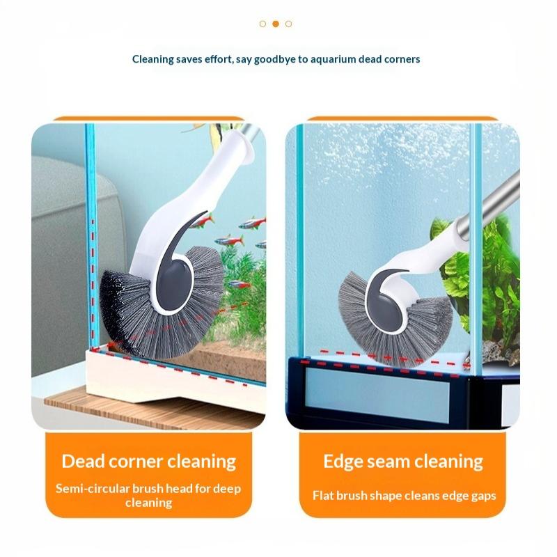 Long Handle Durable Plastic Aquarium Glass Algae Cleaner Corner Gap Cleaning Tools For Home