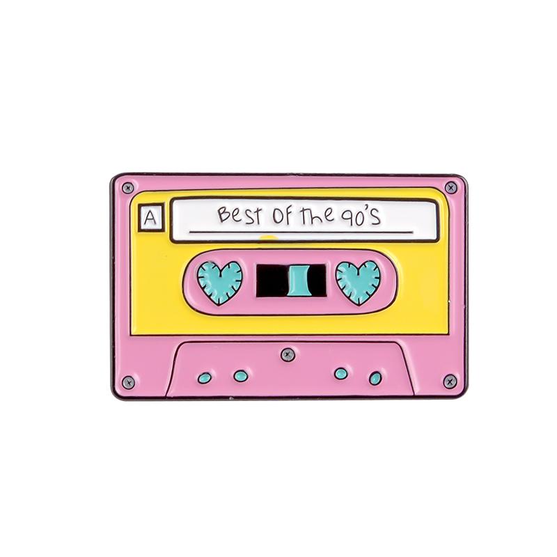 90's Music Tape Enamel Pin Vintage Nostalgic Best Song Brooches for Bag Clothes Lapel Pin Old-school Badge Jewelry Gift Friends
