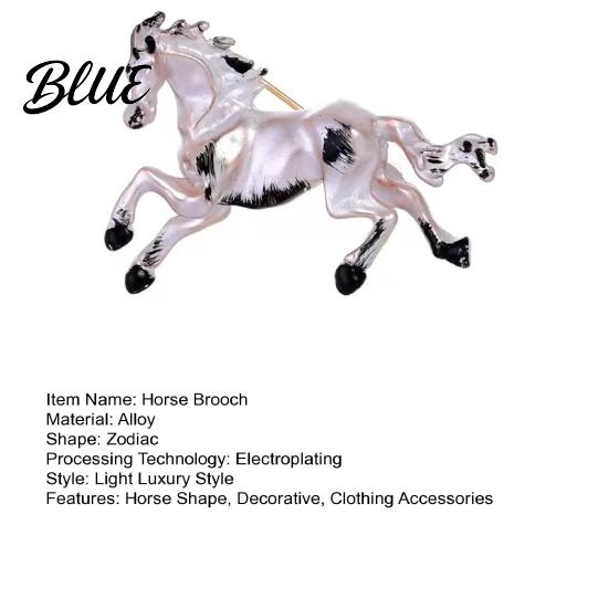 Lightweight Horse Pin Oil Dripping Running Brooch Sweater Cardigan Coat