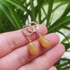 1pair Natural Stone Earrings for Women Small Water Drop Ear Loop Amethysts Rose Quartz Topazs White Crystal Dangle Earrings