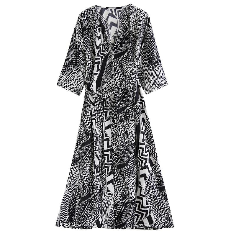 

Новое винтажное платье с цветочным принтом больших размеров с коротким рукавом для женщин, повседневное свободное длинное летнее платье XXL