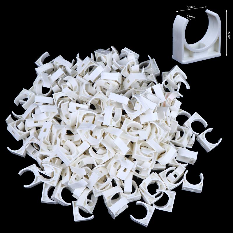 200Pcs White U-Shaped Clamp For Conduit Leak-Proof Water Pipe Securement Hose Brackets With 16/20/25Mm Inner Diameter