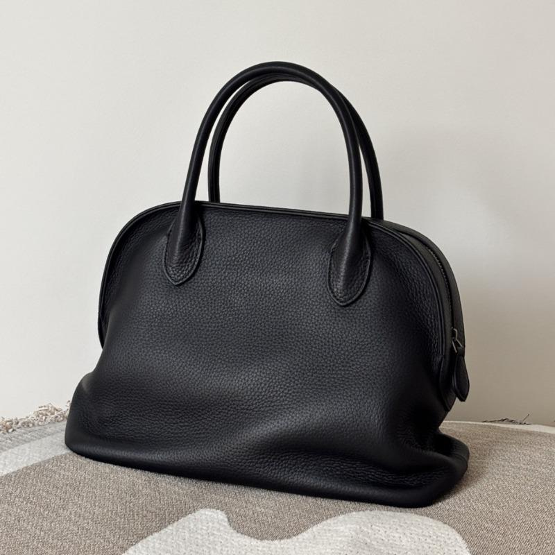 THE * RO New Shell Bag Top Cowhide Agnes Bowling Folded Bag Retro Handheld Girl Bag