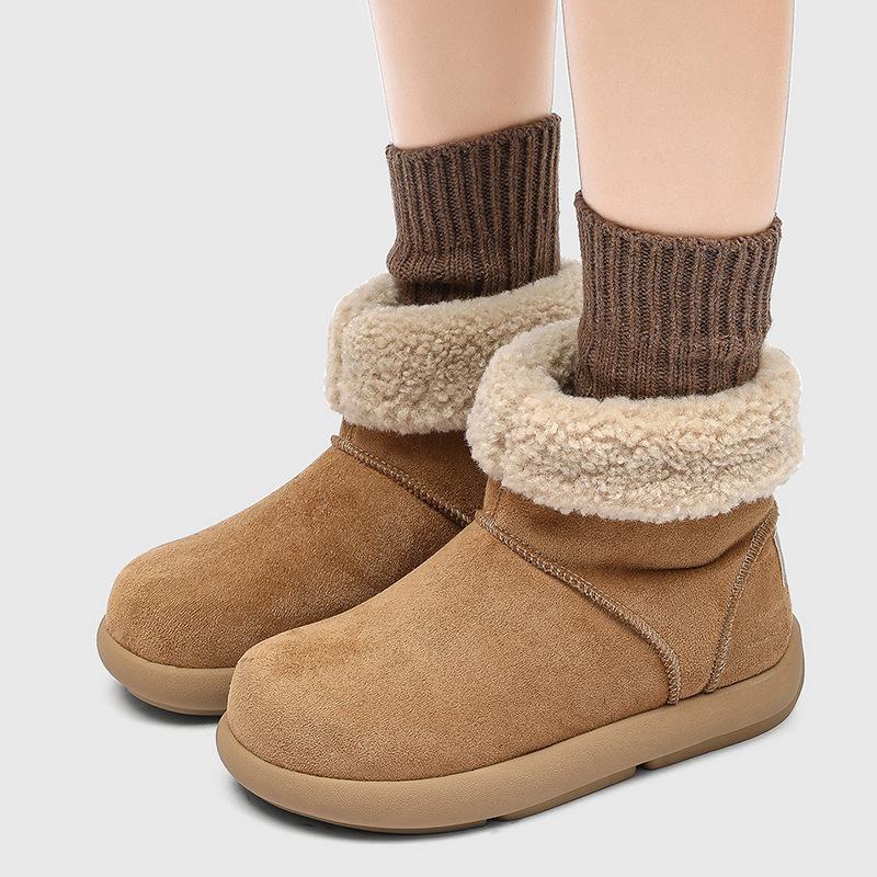 Popular Velvet and Velvet Snow Boots for Men and Women 2025 Autumn and Winter New Cotton Shoes Warm and Versatile Trendy Shoes 22715-V