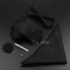 Men Tie Set Jacquard Woven Necktie Bowtie Tie Clipred For Groom Business Wedding Party