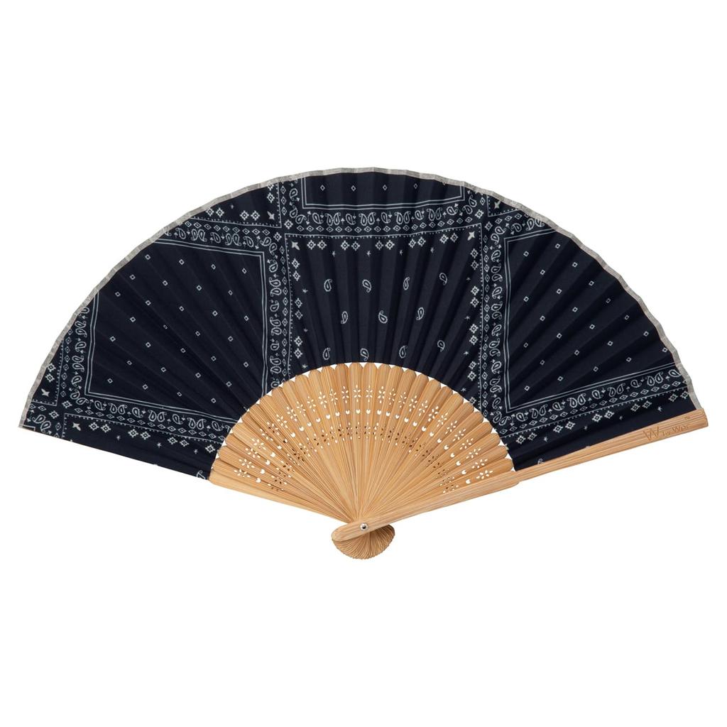 Patterns Paisley Folding Fan in Gift with Storage Perfect for and Heatstroke Wpc. Box, Men's, Case, Stylish, Commuting, School, Yukata, Festivals,