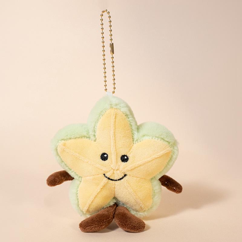 Fruit Plush Toy Keychain - Persimmon, Apple, Banana Backpack Accessory