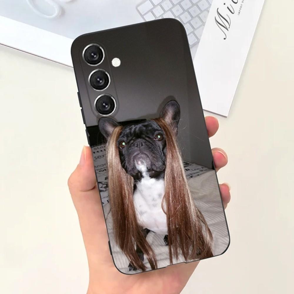 French Bulldog Dog Pet Phone Case For Samsung S25,S24,S21,S22,S23,S30,Ultra,S20,Plus,Fe,Lite,Note,10,9,5G Black Cover