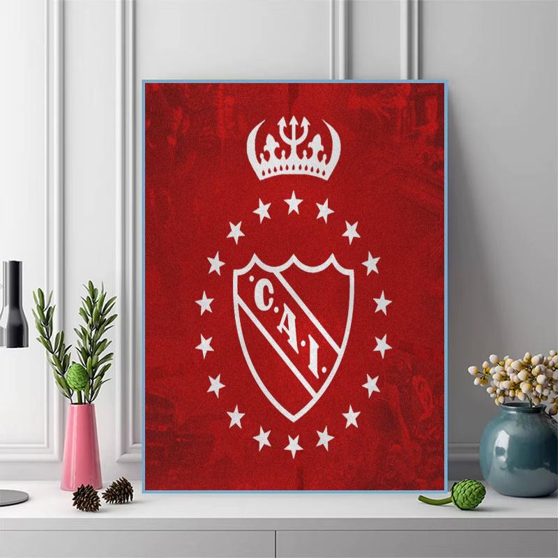 Club Atletico Independiente Pattern 3pcs 100% Round Full Drill 5D DIY Diamond Painting Embroidery Cross Stitch Rhinestone Décor