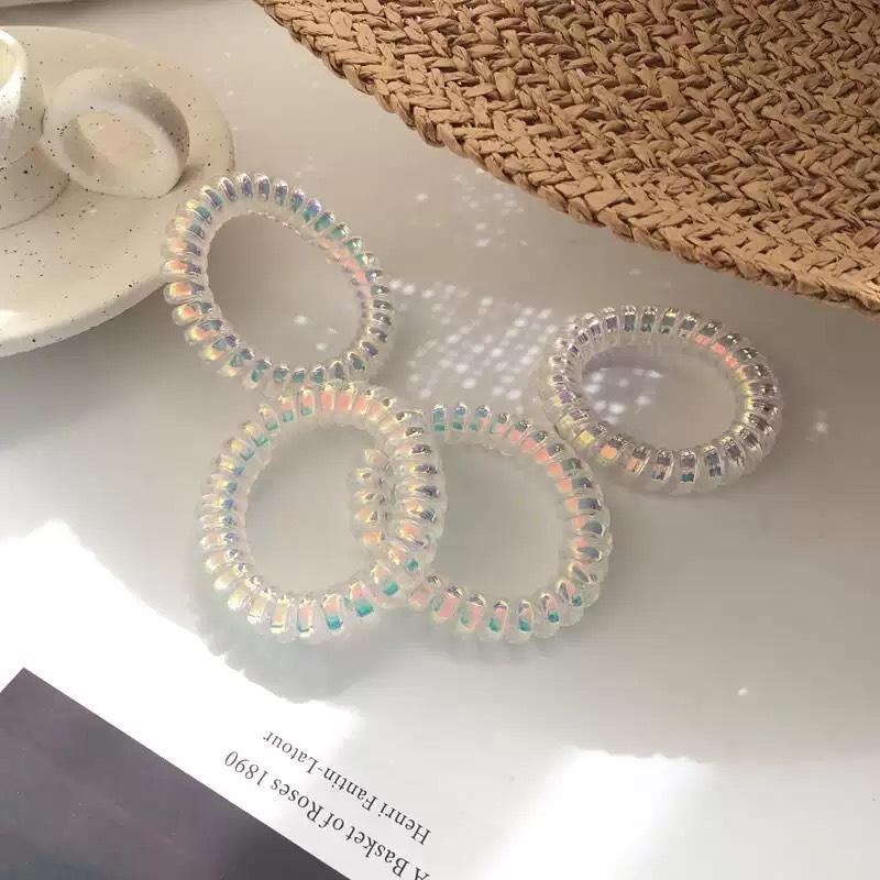 Frosted Mermaid Color Phone Coil Hair Tie - Korean Style Sweet Hair Accessory