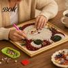 Art with Finished Frame DIY Christmas Faux Pearl Painting Kit Frame, Santa Decorative Wall Making Beads Craft for Adults Beginner, Handmade