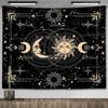 Zodiac Astrology Constellation Tapestry Indie Hippie Sun Moon Tapestry Tarot Astrology Altar Tablecloth Aesthetic Room Decor