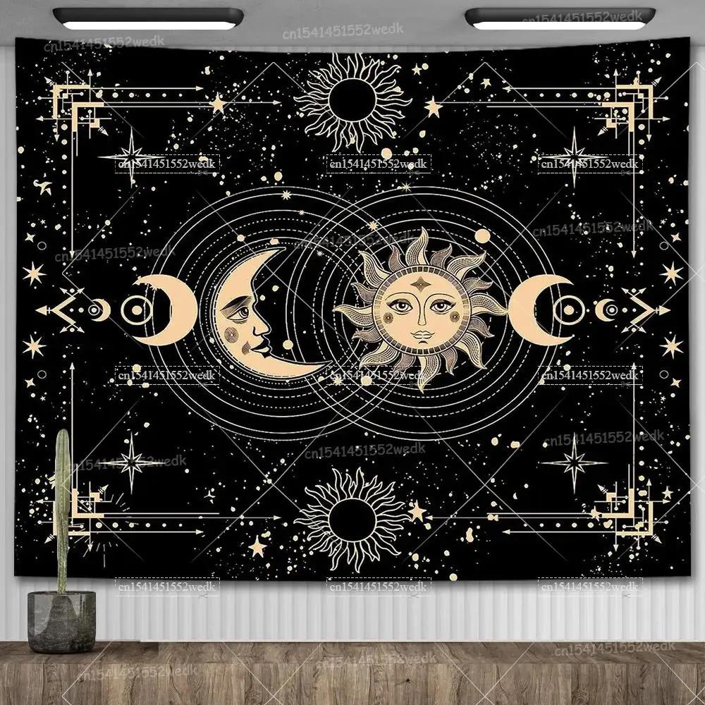 Zodiac Astrology Constellation Tapestry Indie Hippie Sun Moon Tapestry Tarot Astrology Altar Tablecloth Aesthetic Room Decor