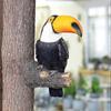 Figurină Tucan Decor Grădină - Statuie Pasăre din Rășină Făcută Manual pentru Decor Suspendat Exterior, Ornament Animal Tropical Realist