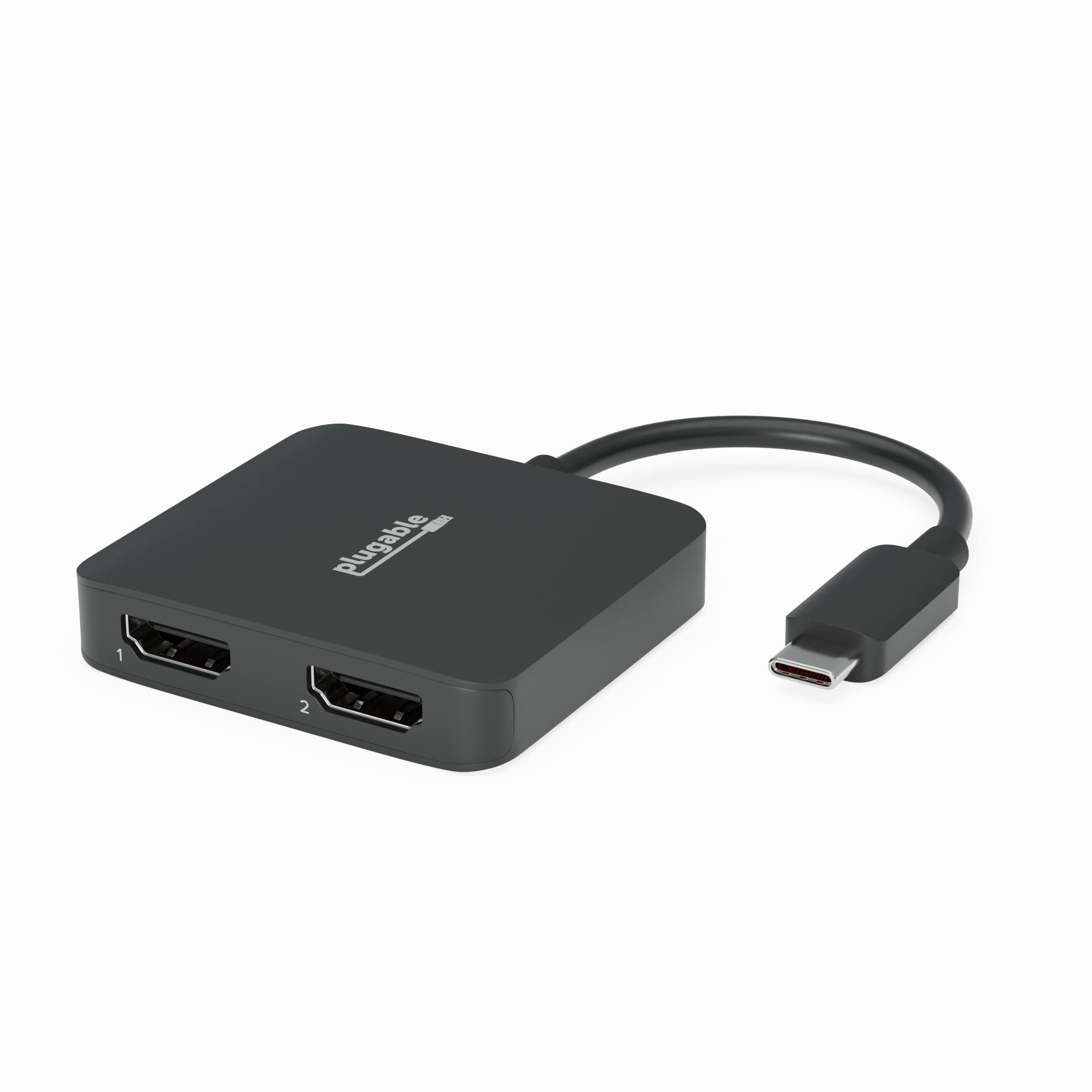 

Конвертер Plugable Dual HDMI MST Подключает два монитора 4K 60 Гц для Windows Не требуется установка драйверов Адаптер USB-C, Совместимый, Chromebooks,