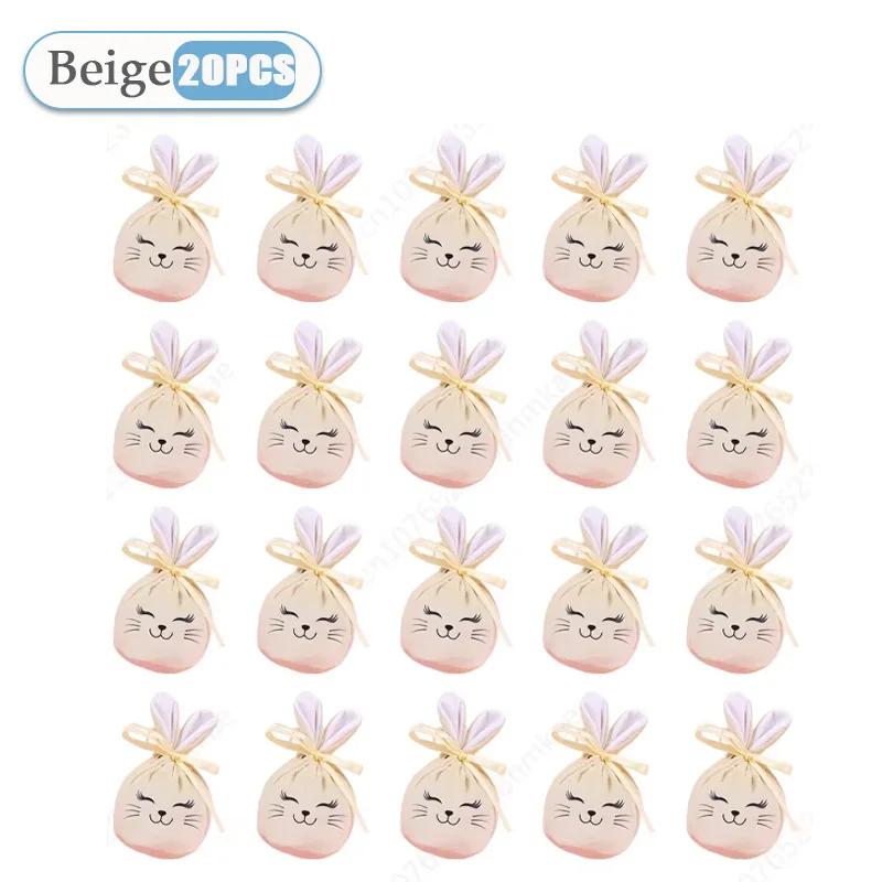 1-40 Stück Hasentüten mit Hasenohren Weiche Samt-Geschenktüten Niedliches Hasenlächeln Perfekt für Zucker Süßigkeiten Osterdekoration und Geschenkverpackung