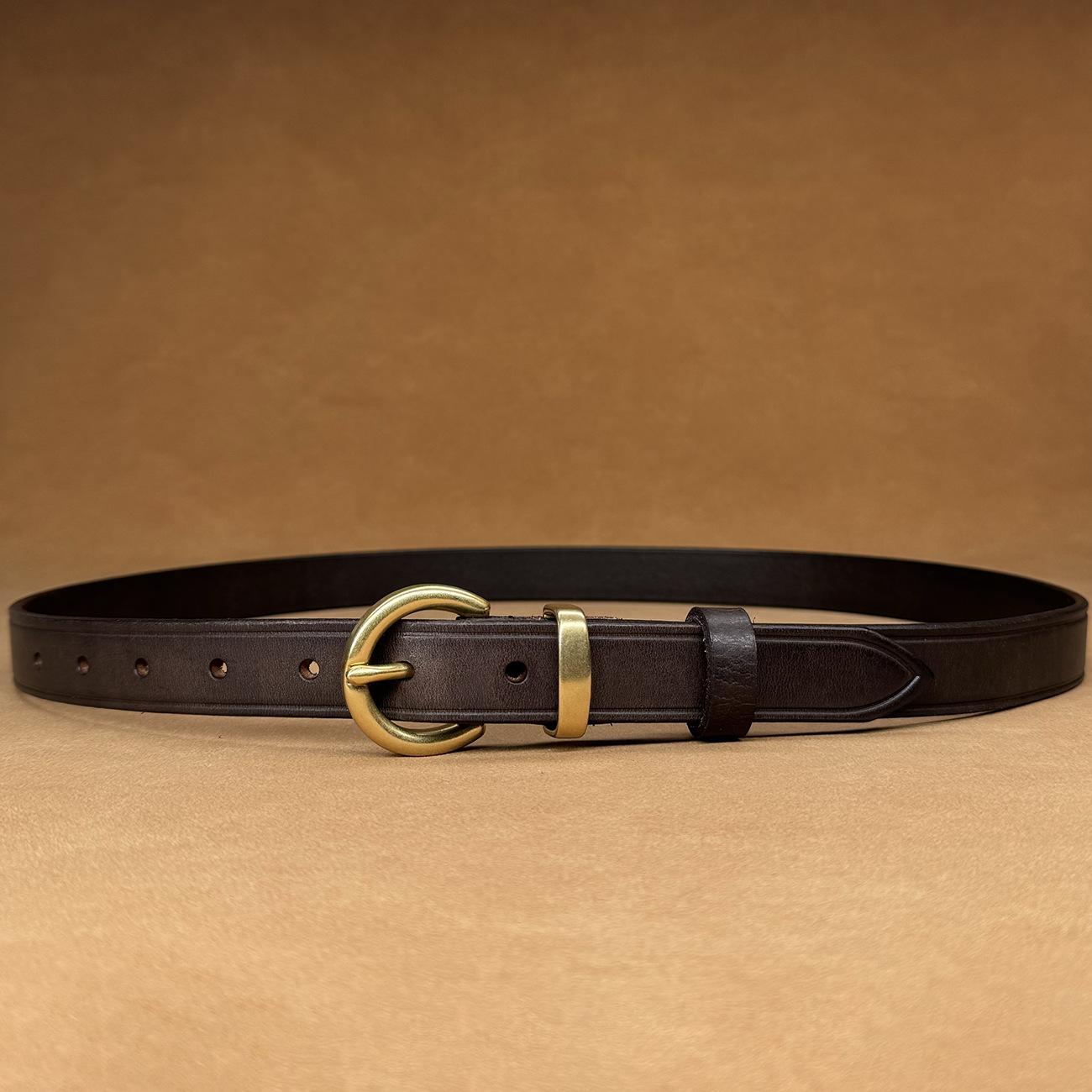 

Ремень из цинкового сплава с квадратной пряжкой для женщин, ремень женский кожаный универсальный декор 90cm-120cm темно-коричневого