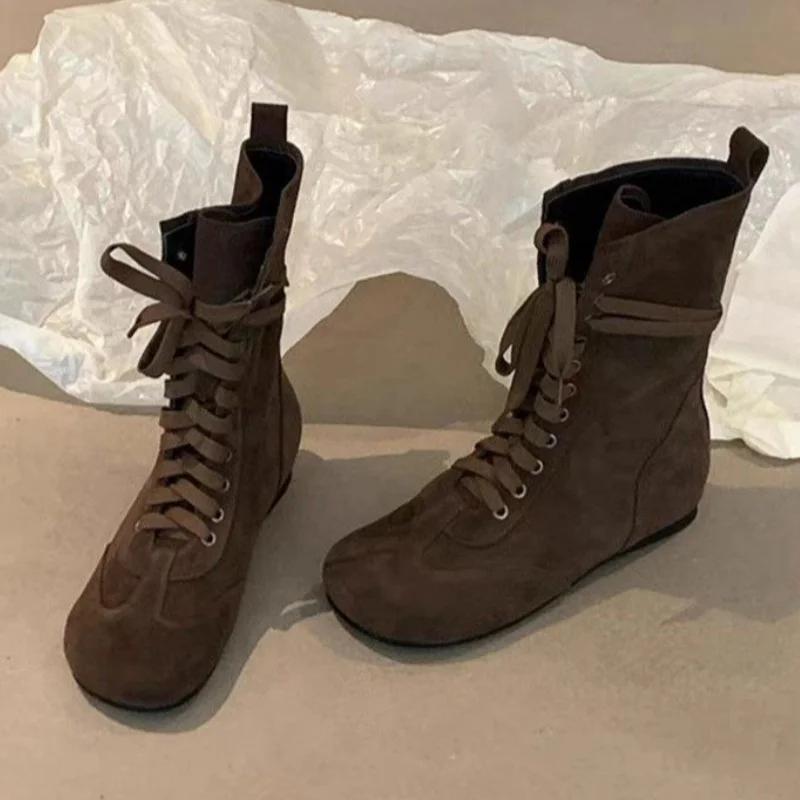 

Ботильоны женские кроссовки на плоской подошве повседневная обувь спортивная женская осень 2024 тренд дизайнерские ковбойские парусиновые туфли замшевые зимние ботинки женские 35