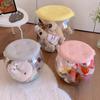 Portable Plastic Round Stool Multipurpose Children Storage Bench Easy Clean Storage Box Stool Home