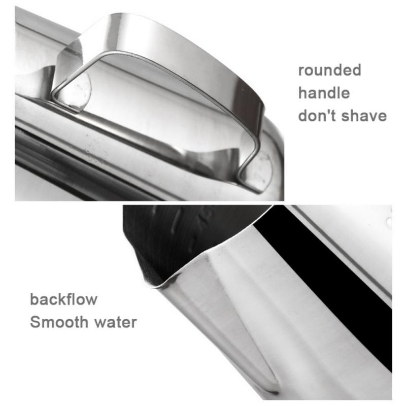 Nerezová ocel Tažná nádoba Gravírování Měřicí pohár Pěnový pohár na mléko, 350/600/1000ml