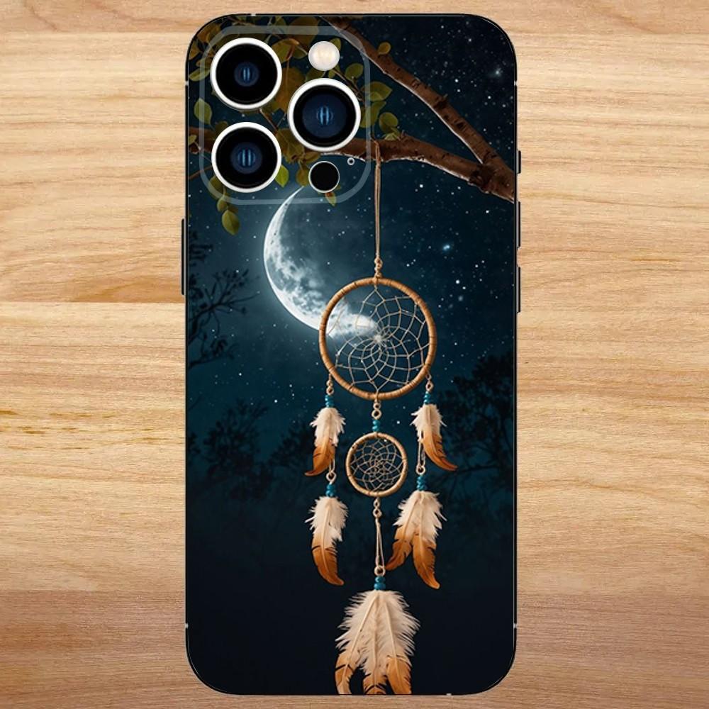 Dreamcatcher Feather Phone Case For iPhone 16,15,14,13,12,11,Mini,Pro,SE,MAX White Matte Shockproof Cover