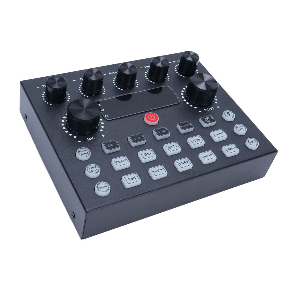 Live Sound Card Mixer Noise Reduction 16 Sound Effects Podcast Sound Interface with DJ Mixer Effects