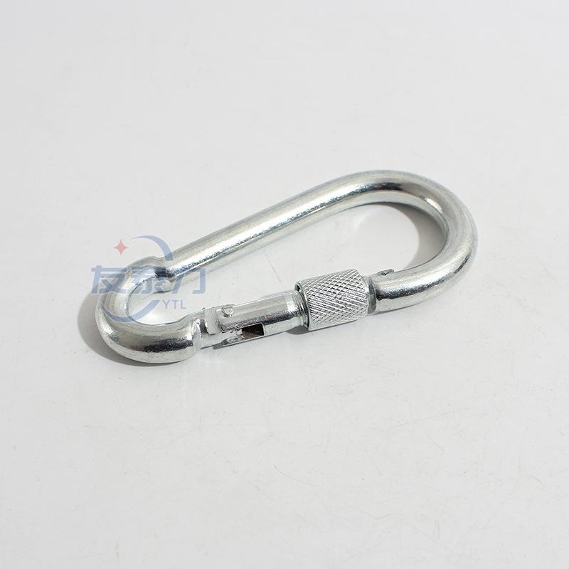 Galvanized Spring Snap Hook Strap Carabiner Buckle Safety Ring for Chains and Ropes. No. 6 with Nut (Pack of 1)