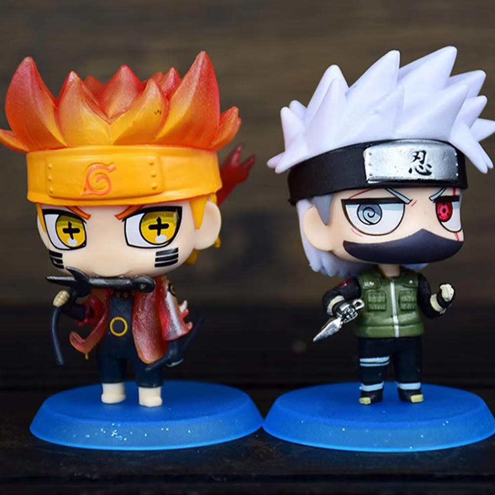 Heiß 6 Stück/Set Naruto Shippuden Anime Figur Hinata Sasuke Itachi Kakashi Obito Actionfiguren Q Version PVC Spielzeug Puppen Kindergeschenk
