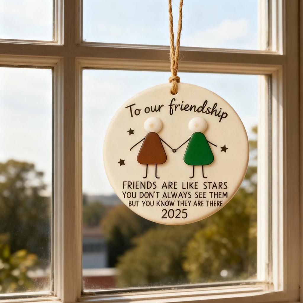Friendship Ornaments For Christmas Tree 2D Acrylic Holiday Decorations Hangable Christmas Tree Decorations For Festival Planners
