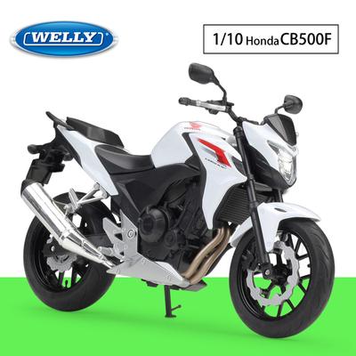 Scala 1/10 Welly HONDA CB500F Modello di moto in lega Fonde sotto pressione Veicoli giocattolo in metallo Modello di moto Collezione di alta simulazione Regali per bambini