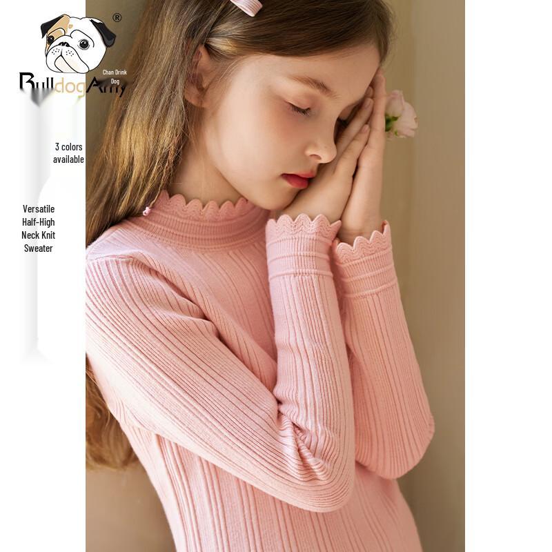 CHANZUIGOU Girls' Half-High Collar Knit Sweater