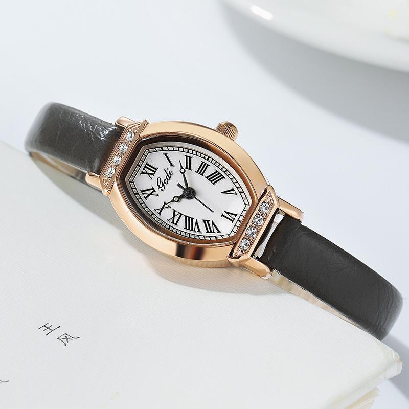 Women'S Vintage Tonneau Shell Quartz Watch, Student Niche, Roman Literary Temperament, Old Watch
