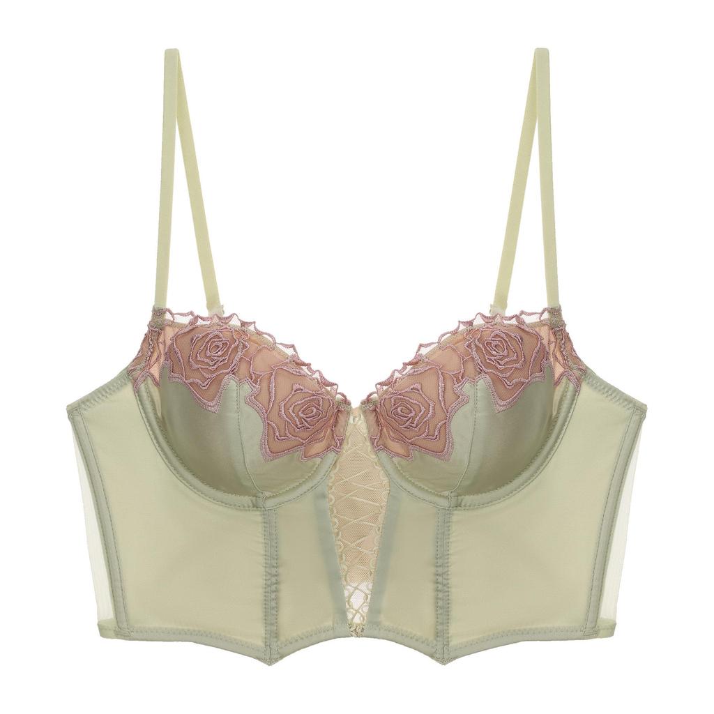 Retro Rose Korsettweste & BH-Set – Europäischer & Amerikanischer Taillenformer, Longline Französisches Design für Damen